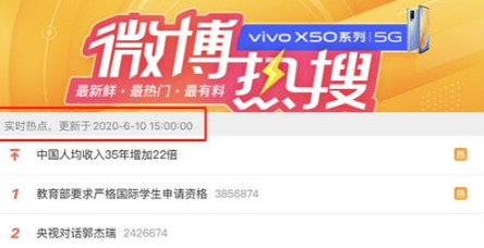 微博热搜榜什么时候恢复更新