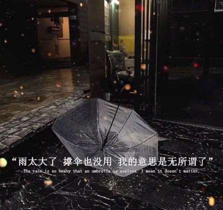 抖音雨太大了撑伞也没用我的意思是无所谓了背景图